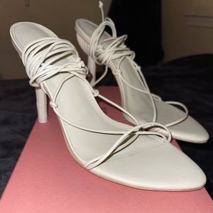 Cult Gaia Soleil Ankle Wrap Leather Sandals